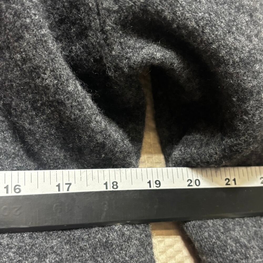 Eileen Fisher Charcoal Gray 100% Wool Open Front Draped Cardigan Size Medium - Picture 6 of 8